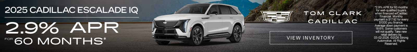 2025 CADILLAC ESCALADE IQ 2.9% APR for 60 months*
