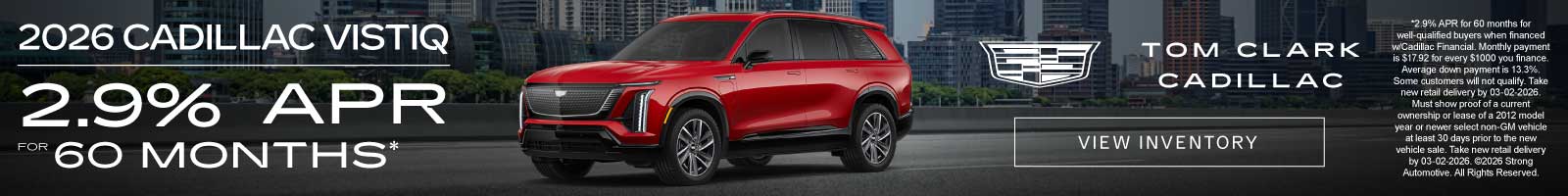 2026 CADILLAC VISTIQ 2.9% APR for 60 months*